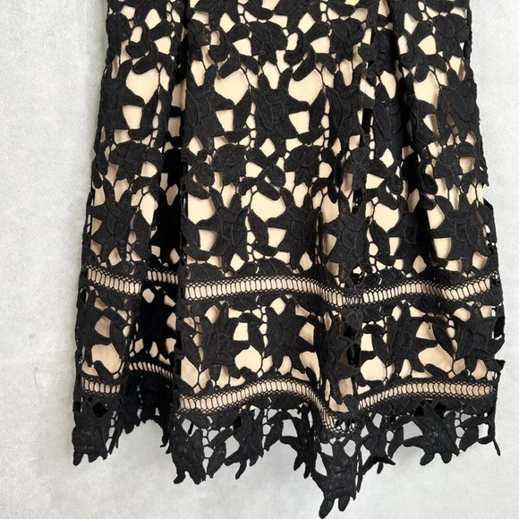 Windsor Spaghetti Strap Black Lace over Nude Mini Cocktail Dance Dress Sz SM - Picture 6 of 10